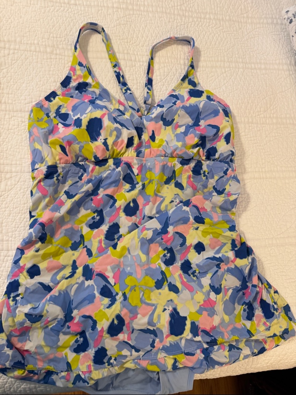 Crown & Ivy Colorful Floral-Print on piece - Blue, Pink & Yellow